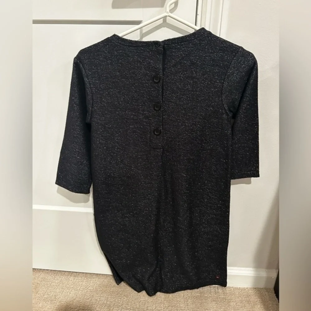 Tea Collection Youth sparkle‎ black sweater dress tunic pocket detail juniors